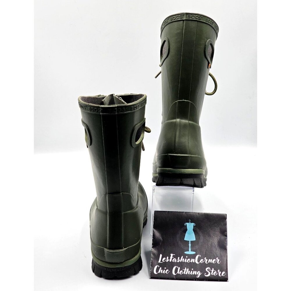 Bogs Women's Olive Green Rubber Amanda Waterproof Outdoor Rain Boots Sz 6 2347 - Picture 9 of 16